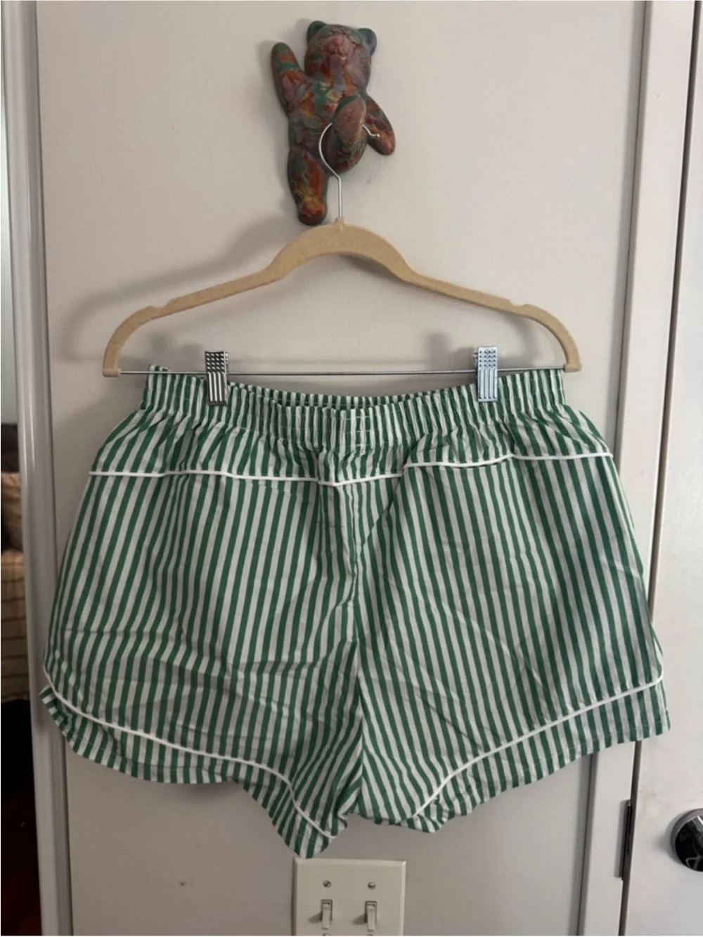 Calvin Klein Jeans Green Stripe Poplin Track Shorts | CK Logo | M - Picture 7 of 7